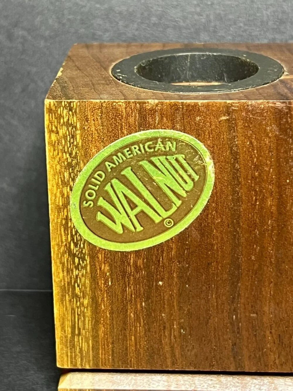VTG Lasercraft Laser Engraved Solid American Walnut Wood Clipper Ship Pen Holder
